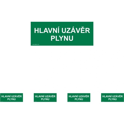 Walteco Hlavný uzáver plynu (zelená), 210x80mm, nálepka Množstvo: 5 ks , 20078BP1