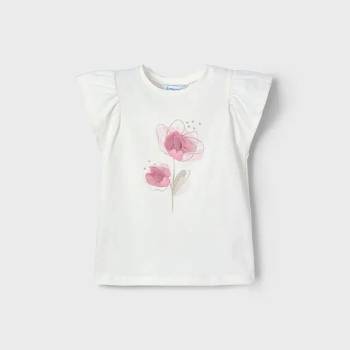 MAYORAL Тениска къс ръкав цвете в розов цвят за мини момиче Майорал