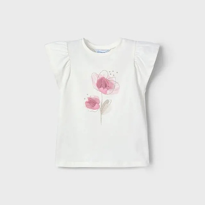 MAYORAL Тениска къс ръкав цвете в розов цвят за мини момиче Майорал