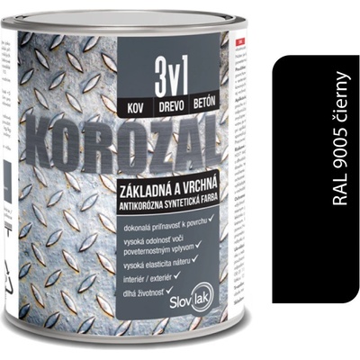 Slovlak Korozal 3v1 RAL 9005 čierny 0,75l