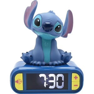 Lexibook Lexibook, Disney Stitch, Night Alarm Clock, Sounds and Melodies, Backlit LCD Display, Illuminated, Snooze Function, Blue, RL800D (RL800D)