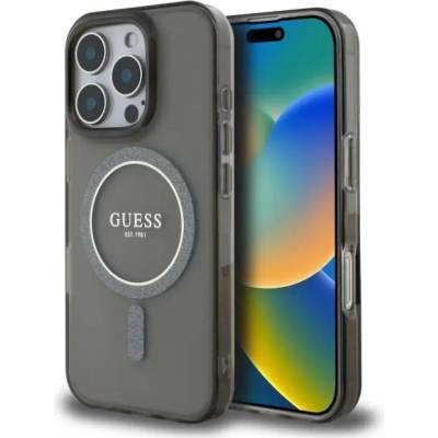 GUESS Калъф Guess Iml Glitter Circle Magsafe за iPhone 16 Pro Max - черен (3666339307431)