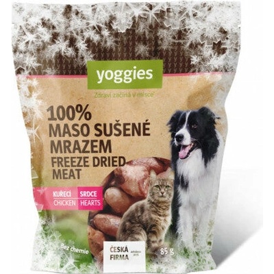 Yoggies Mrazem sušená kuraciecí srdce lyofilizovaná 85 g