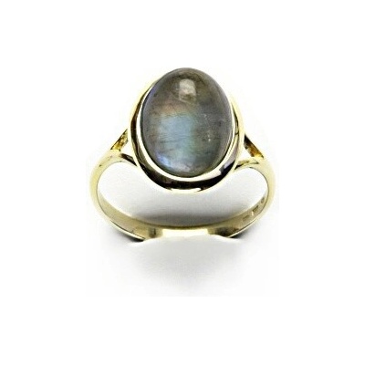 Čištín Zlatý prsten žluté i bílé zlato přírodní labradorit T 1454 m