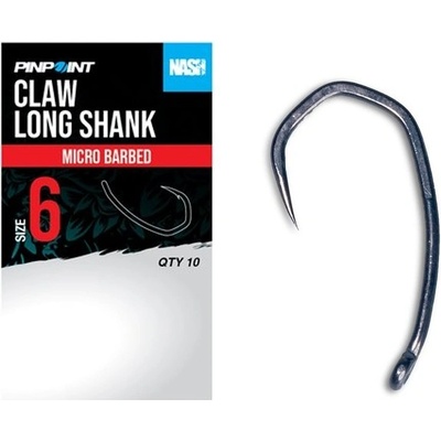 NASH Háčiky Claw Long Shank Barbless veľ. 8 10 ks