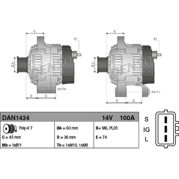 Alternátor DENSO DAN1434