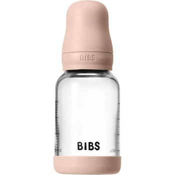 BIBS Baby Glass Bottle Silicone шише против колики със силиконова приставка за пиене Blush 120ml