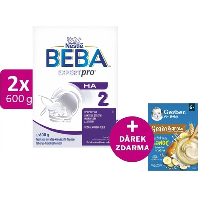 BEBA EXPERTpro HA 3 3 x 550g + GERBER Mléčná kaše pšenično-ovesná banán a hruška 200 g