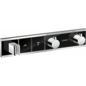 Hansgrohe Термостатичен смесител за душ Hansgrohe RainSelect черен - хром с 2 функции и портиер (15355600)