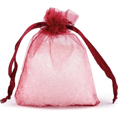 Dárkový pytlík 7x9 cm organza - bordó (5 ks)