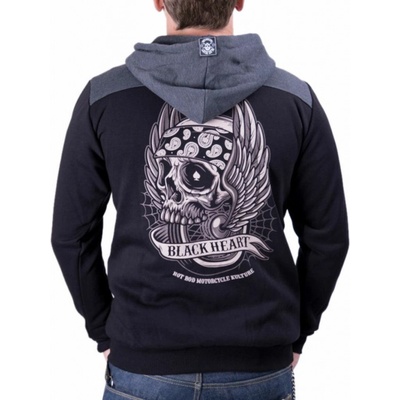 BLACK HEART WINGS SKULL Čierna