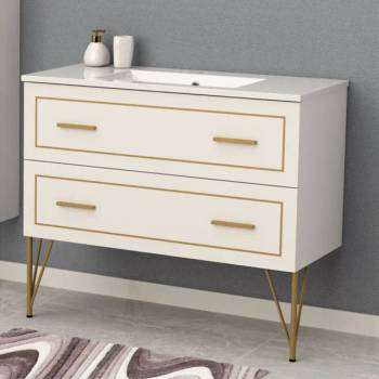 Image 1 of Inter Ceramic Долен pvc шкаф РЕТРО с умивалник icp 10045 (10045)