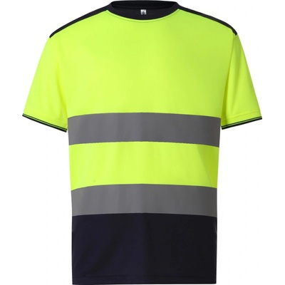 Yoko tričko HVJ400 Hi-Vis výstražné krátký rukáv hi vis yell žlutá fluorescent navy XL