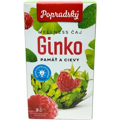 Popradský Wellness čaj ginko pamäť a prekrvenie 18 x 1,5 g