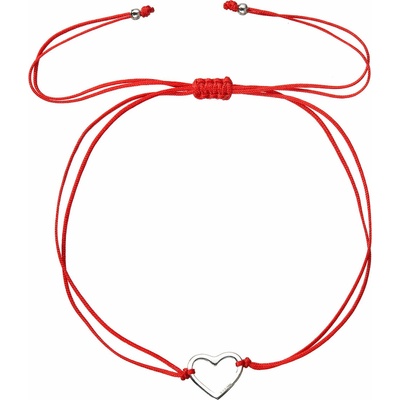 PAVONA Kabbalah náramok so strieborným srdiečkom 13042.3 red