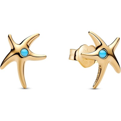 Pandora Pozlacené náušnice Mořská hvězdice Shine 263820C01