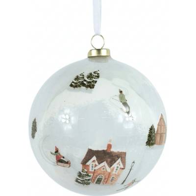 Textilomanie Vianočná ozdoba WINTERLY 8 cm, biela