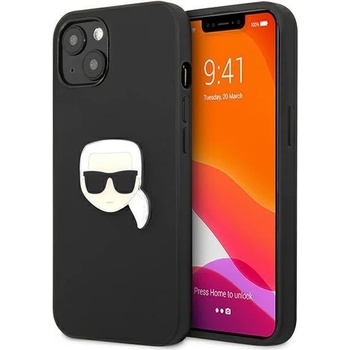 KARL LAGERFELD Калъф Karl Lagerfeld KLHCP13SPKMK Leather Ikonik Karl`s Head Metal, за iPhone 13 mini, черен (KF000795)