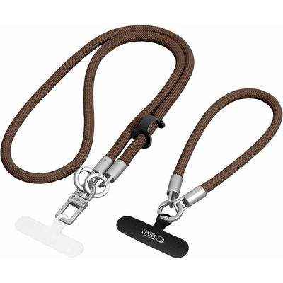 Šnúrka na telefón Tech-Protect C10S Rope Crossbody & Wrist Walnut Brown/Titanium