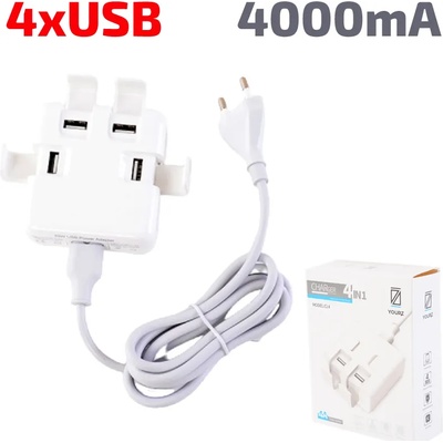 YourZ Зарядно за телефон 4xUSB 4000mA 110-220V YOURZ YZ-CL4