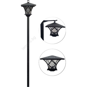 Image 1 of Baterie Centrum LED соларна външна лампа 3в1 LED/1, 2V 200 mAh IP44 черна (BC0570)