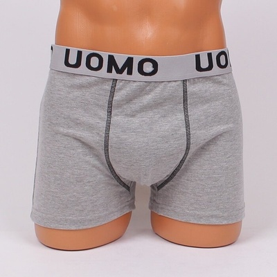 Мъжки макси боксер в сив цвят с черен надпис