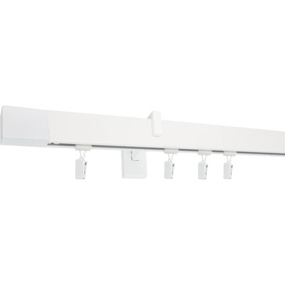 Kovovégarnýže Garnýže Square line modern square bílá lesklá Jednořadá, 0-100cm, jezdec+šnekový háček