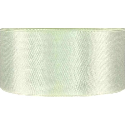 Saténová stuha oboustranná 25m x 38mm světle zelená