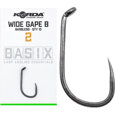 Korda Basix Wide Gape Barbless veľ.6 10 ks
