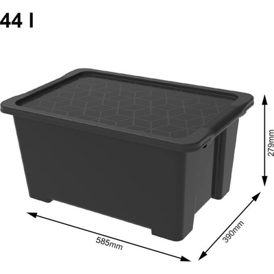 Rotho Úložný box s víkem EVO EASY 44 L plast černý