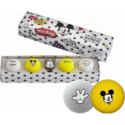 Volvik Vivid Disney Characters 4 Pack Golf Balls Mickey Mouse Plus Ball Marker /