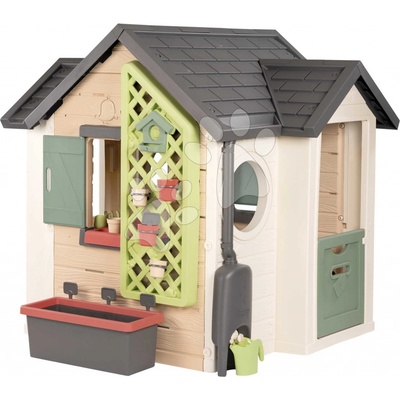 Smoby Domeček pro zahradníka s květináči Garden House Life rozšiřitelný s okapem a mřížka s krmítkem pro ptáčky 135 cm s UV filtrem od 24 měsíců – model 2025