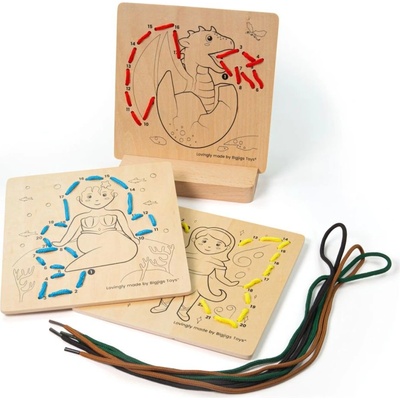 Bigjigs Toys Provlékání podle čísel Pohádky