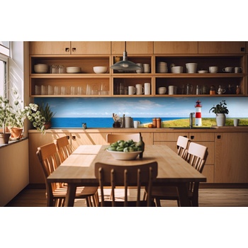 DIMEX ART s. r. o Фототапет за кухня - фар на плажа 420 x 60 см