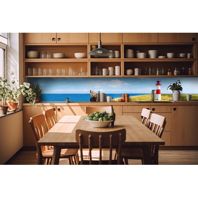 DIMEX ART Фототапет за кухня - фар на плажа 420 x 60 см