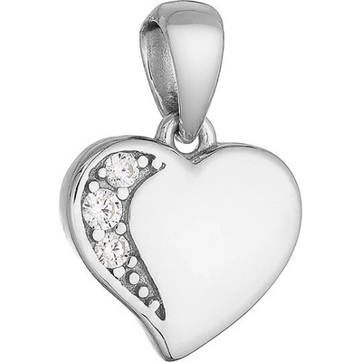 Evolution Group Stříbrný přívěsek srdce se zirkony 14069.1
