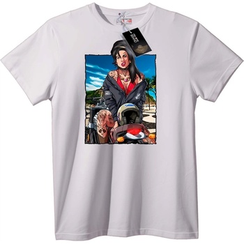 NOONEBRAND Тениска Байкерка Урбан стил - 7XL, White