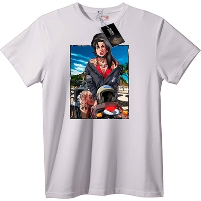 NOONEBRAND Тениска Байкерка Урбан стил - 7XL, White