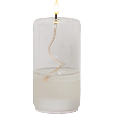 Star Trading Бяла LED свещ в стъклен фламандър, височина 17, 5 см Flamme Dot - Star Trading (061-29)