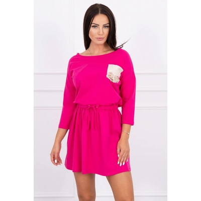 Dámske šaty zdobené flitrovým vreckom MI9004 fuchsia