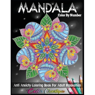 Mandala Color by Number Anti Anxiety Coloring Book for Adult Relaxation