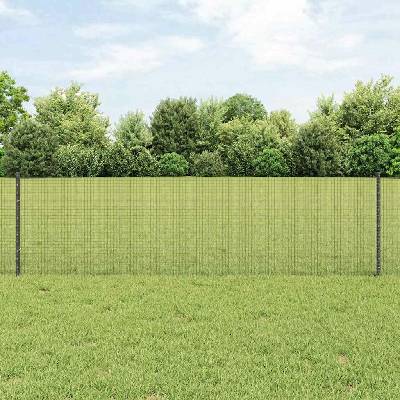 vidaXL Svařovaná drátěná plotovina s tyčkami 50 x 0,6 m Šedá Síťovina