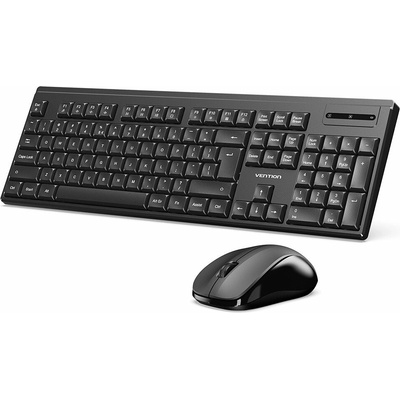 Vention Wireless Full-Sized Silent Keyboard and Mouse Combo Black Slim Type KTZB0-EN US
