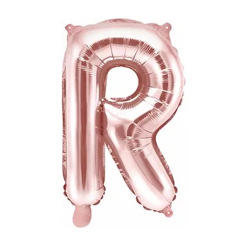 Image 1 of PartyDeco Балон от фолио Mini - Буква R 35см розово златен