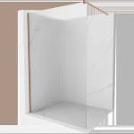 Mexen Kioto душ параван Walk-in 70 x 200 см, набразден 8 мм, четкан мед - 800-070-101-65-09 (800-070-101-65-09)