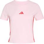 adidas Дамска тениска adidas Women's 3-Stripes SJ Baby Tee T-shirt - Clear Pink / Pure Ruby - размер XS (916-6782-0111)
