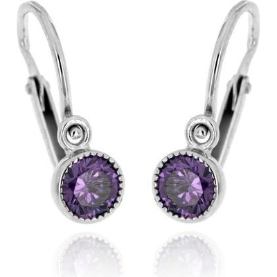 Zlatnictví U Kostela dětské zlaté náušnice s fialovým kamínkem 520