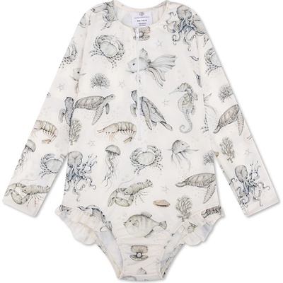 Swim Essentials детски цял бански с къдрички дълъг ръкав и UV защита UPF50+ - „Sea Life (SWE-2024SE1609)