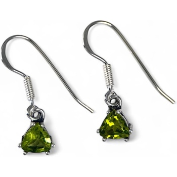 Drakkaria TRIANGULAR náušnice peridot stříbro P4060