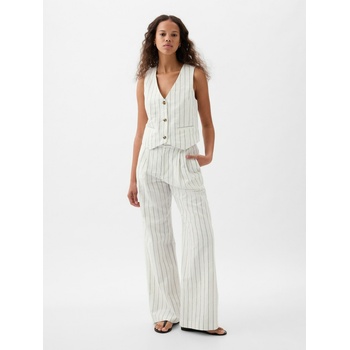 GAP Ленена раирана жилетка GAP GAP | Byal | ЖЕНИ | S